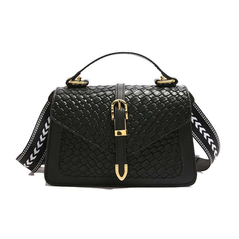 Trendy Splicing Color Women New Single Shoulder Oblique Cross Retro Small Square Bag Texture Handbag