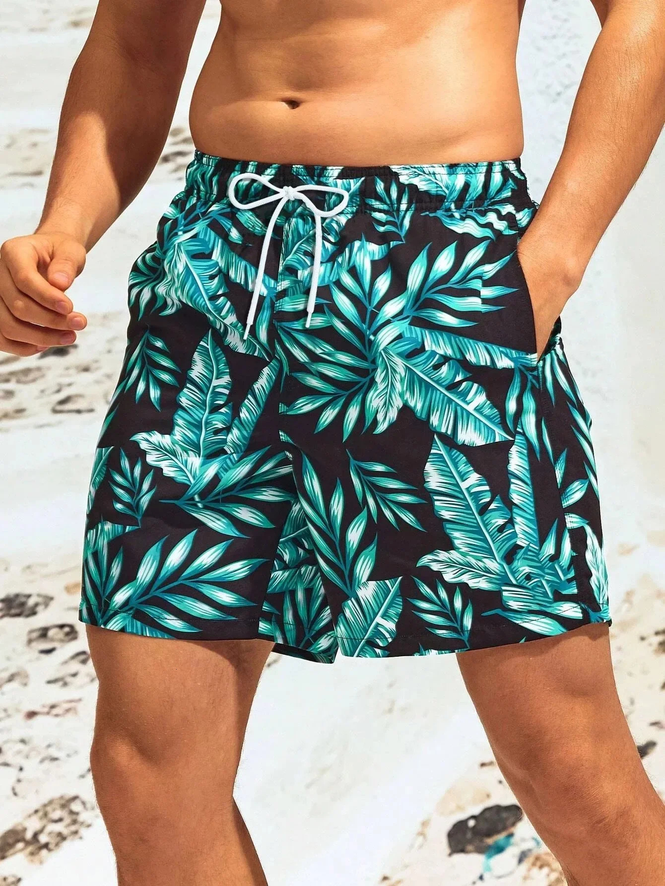 Hawaiian Beach Shorts Mens Sports Palm Tree Printed Sportswear Fitness Training Jogging Summer Exercise 250402m