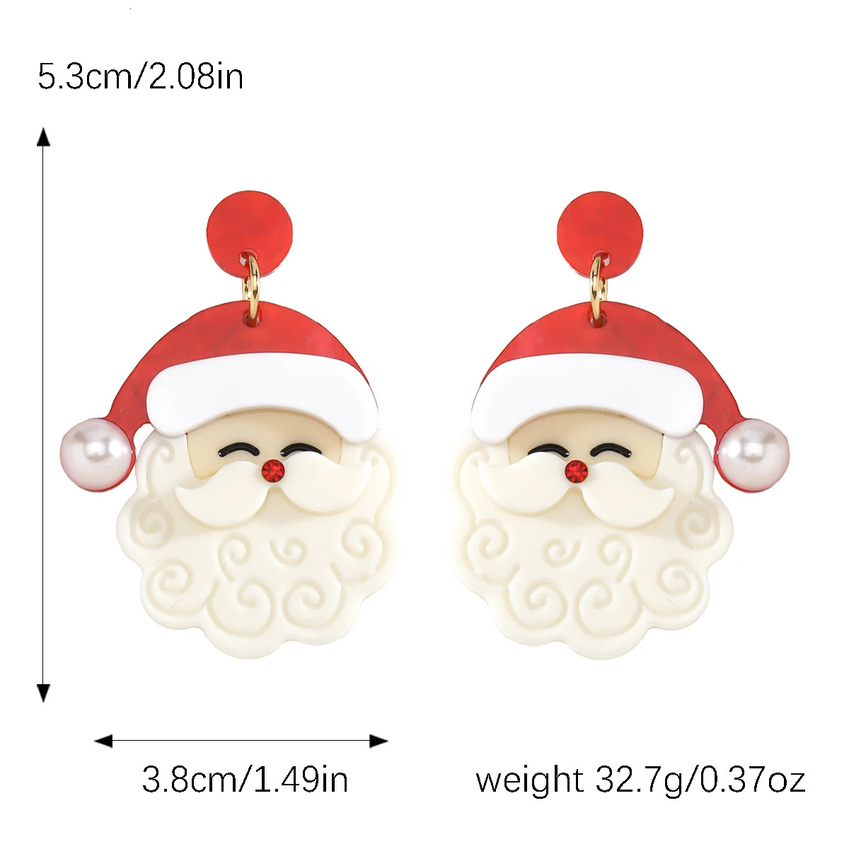 lady Bohemian Pink Santa Claus Crystal Dangle Earrings Cute Acrylic Santa Earrings Christmas Party Dress up Props 251031