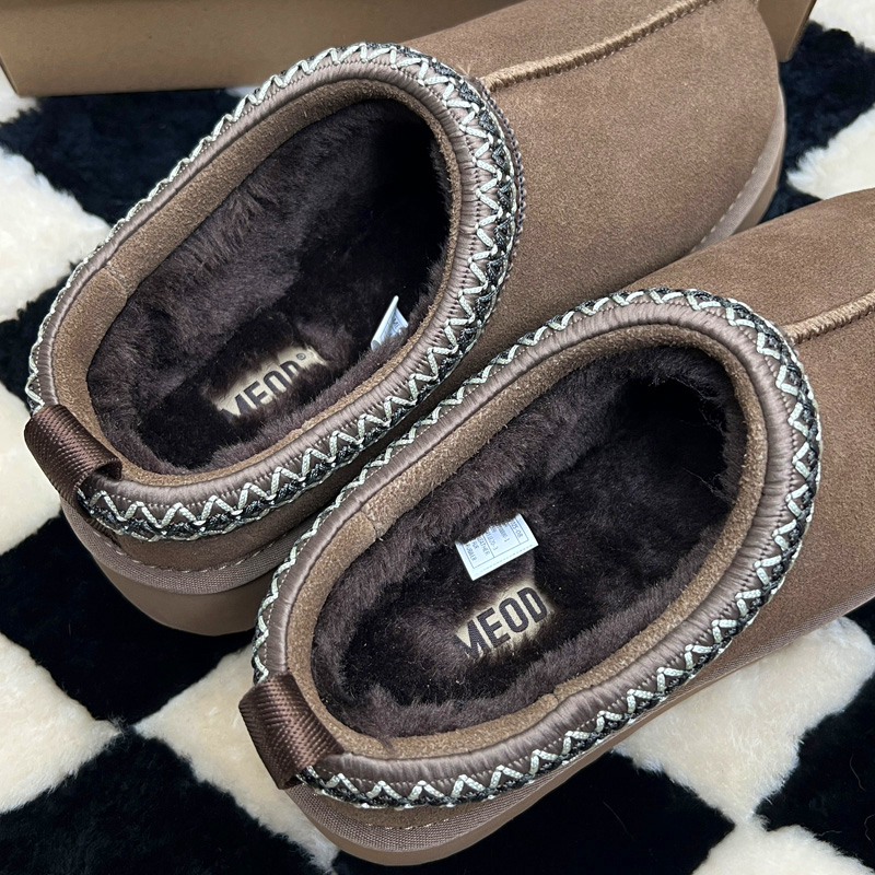 MEOD Slippers Shoes Platform Snow Boots Designer Womens Fashion Tazz Scuffs Ultra Mini Chestnut Wool Slides Fluffy Leather Women Slider With Box