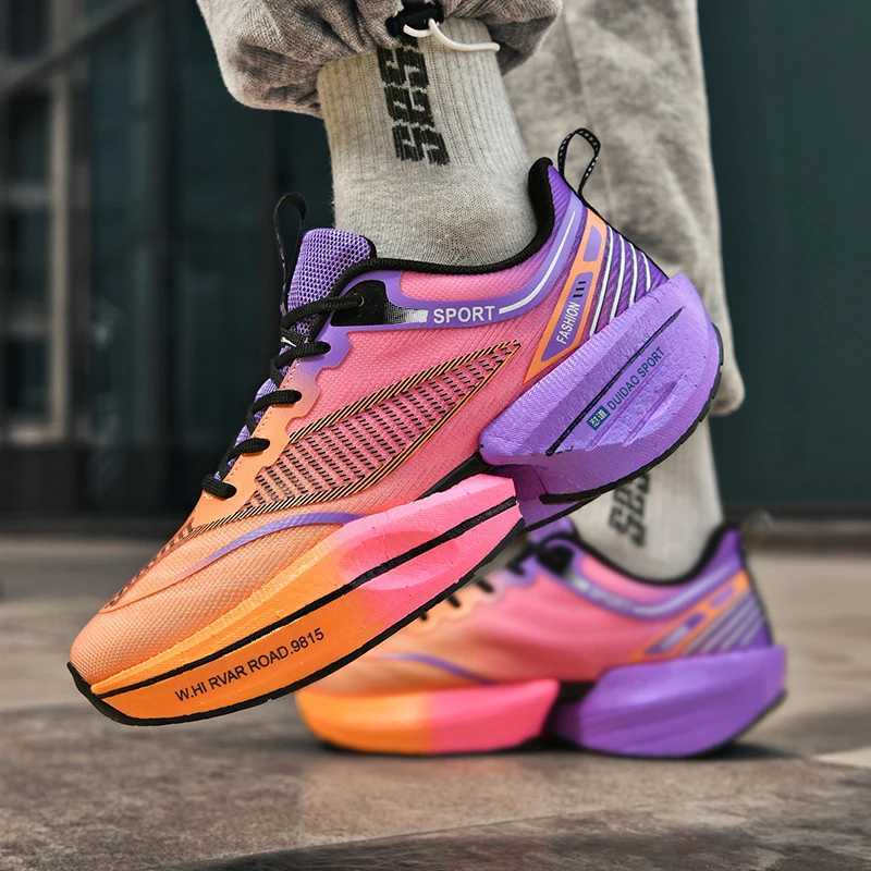 Carbon Plate Hot Sneakers Marathon Men Sports Running Shoes Air Cushion Comfortable Lightweight Women Athletic Jogging Footwear Malec250402