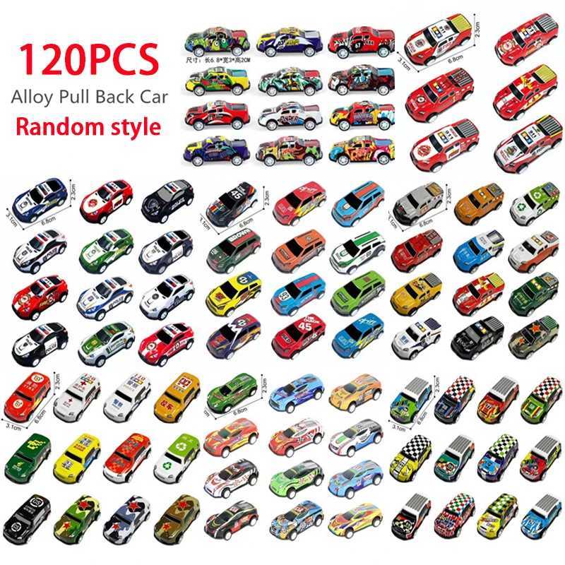 60/120 pieces of alloy racing cars rebound cars multi alloy cars anniversary series childrens toys birthday gifts 2023 new X250402