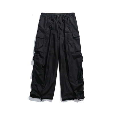 Loose wide leg workwear pants for both men and women 2023 Spring and Autumn item versatile ankle tied casual pants trendy 240821