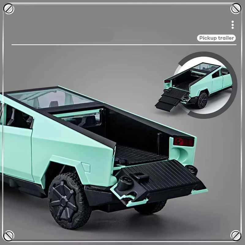 1/32 Cyber toy truck Pickup Alloy Diecasts Off-road Vehicles Truck Car Model Sound Light Kids Toys Gift With Suitcase Free shipping