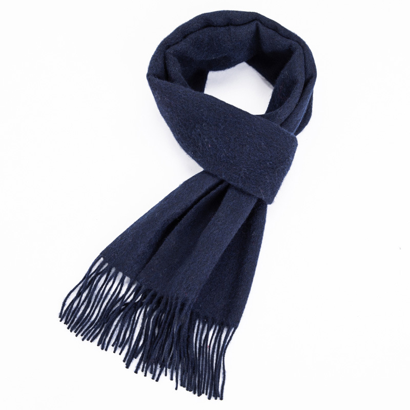 K283 100% pure wool scarf autumn and winter new solid color scarf warm high-end gift versatile men and women friends small neck scarf thick