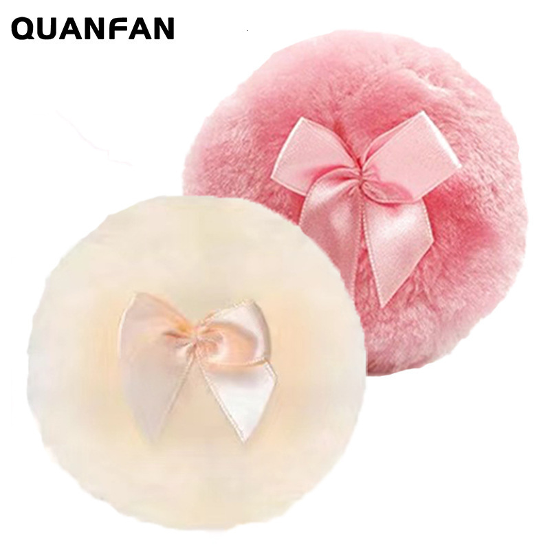 Talcum Sparkg Powder Round Bow Baby Long Heat Rash Powder Puff Long Hair Plush Beauty Sponge 230602