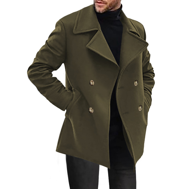 Stylish Winter Jacket Long Sleeve Men fall autumn Coat overcoat plus size trench slim button tops Men Jacket