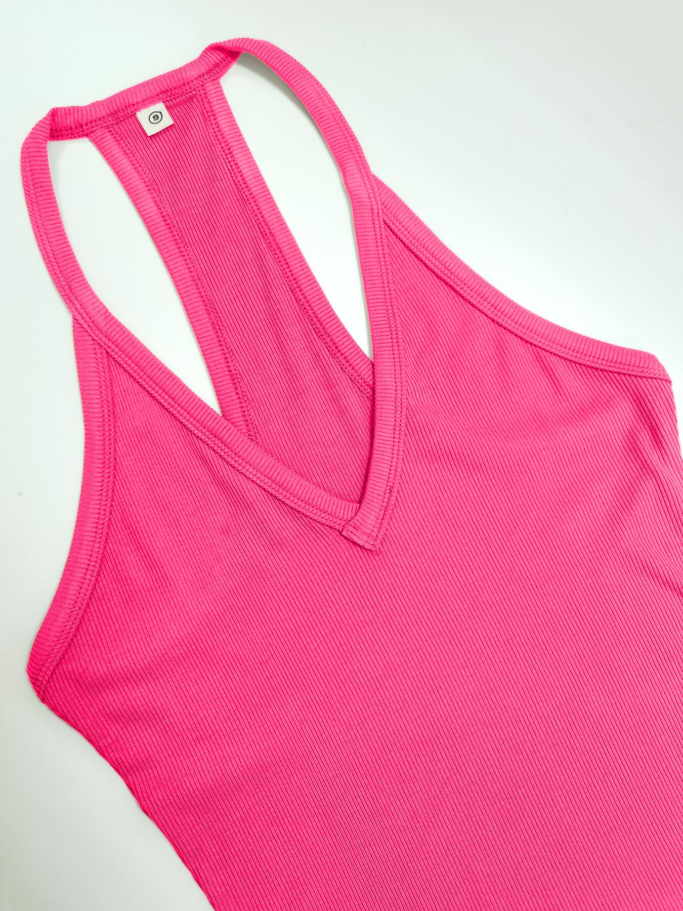 Workout Tops for Women Racerback Basic Tank Summer 2024 Camisole V Neck Slim Fit Ribbed Sleeveless