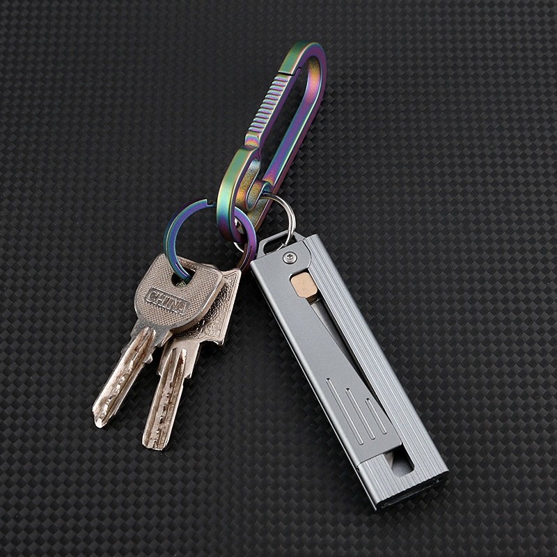 Mini Mechanical Gravity Pocket Knife D2 Steel Blade Aluminum Handle Portable Keychain Knife Camping Outdoor Tool EDC Knives SelfDefense