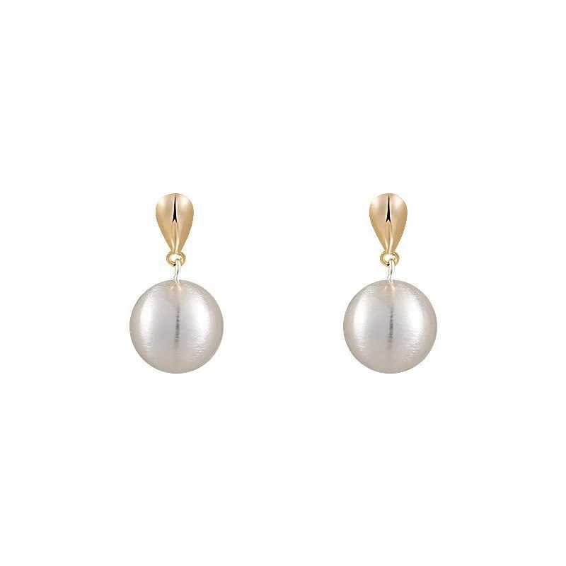 French Style Light Luxury Elegant Niche Design Sense Metal Frosted Brushed Ball Stud Earrings Fashion Women Metal Jewelry Gifts Y250401