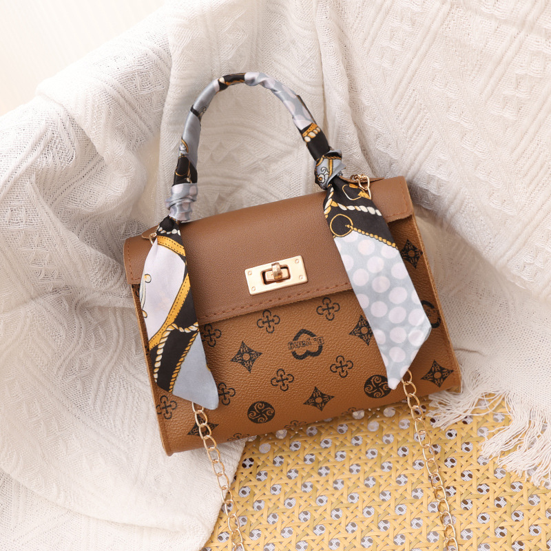 2025 New Trendy Fresh Sweet Crossbody Bag Women Spring Summer Silk scarf Print Tote Bag Casual Commuter Handbag for Ladies