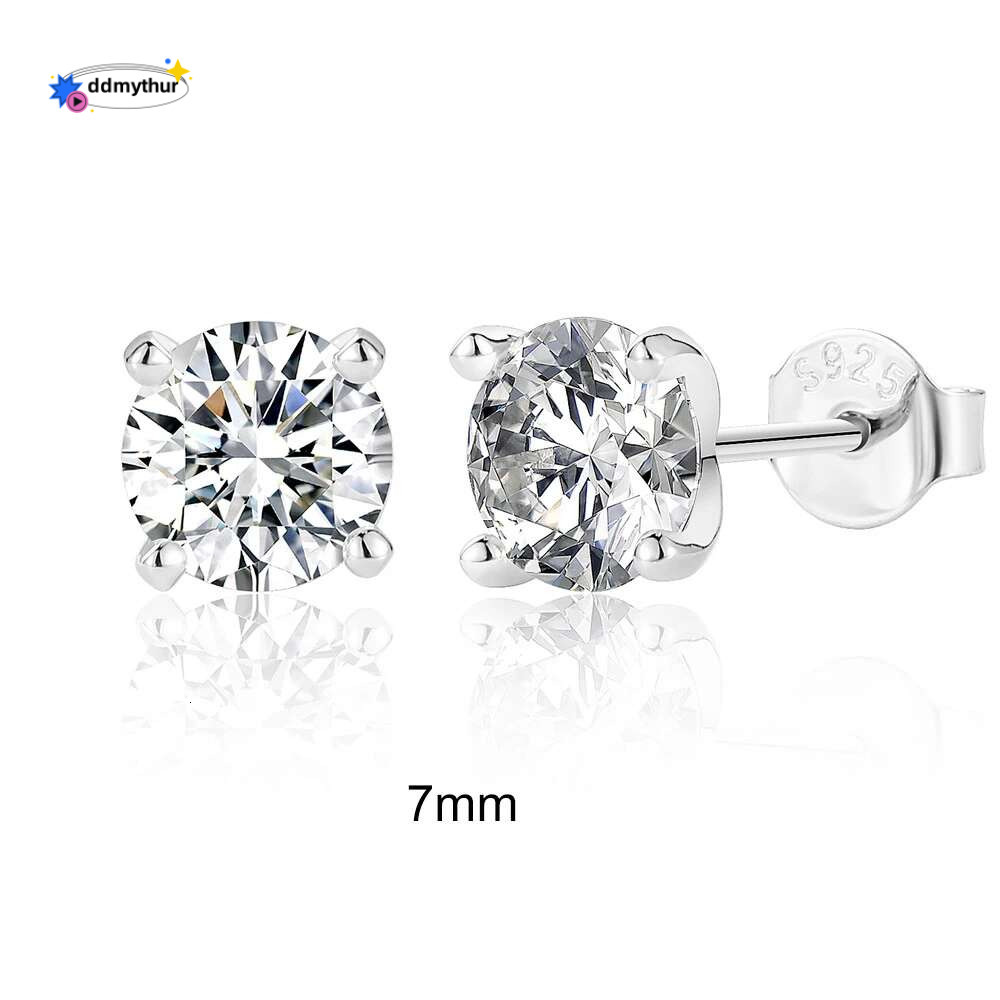 CANNER 0.5-1.2 Carat D Color Moissanite Ear Stud Earrings For Women Sterg Sier Sparkg Piercing Earring Fine Jewelry ddmythur