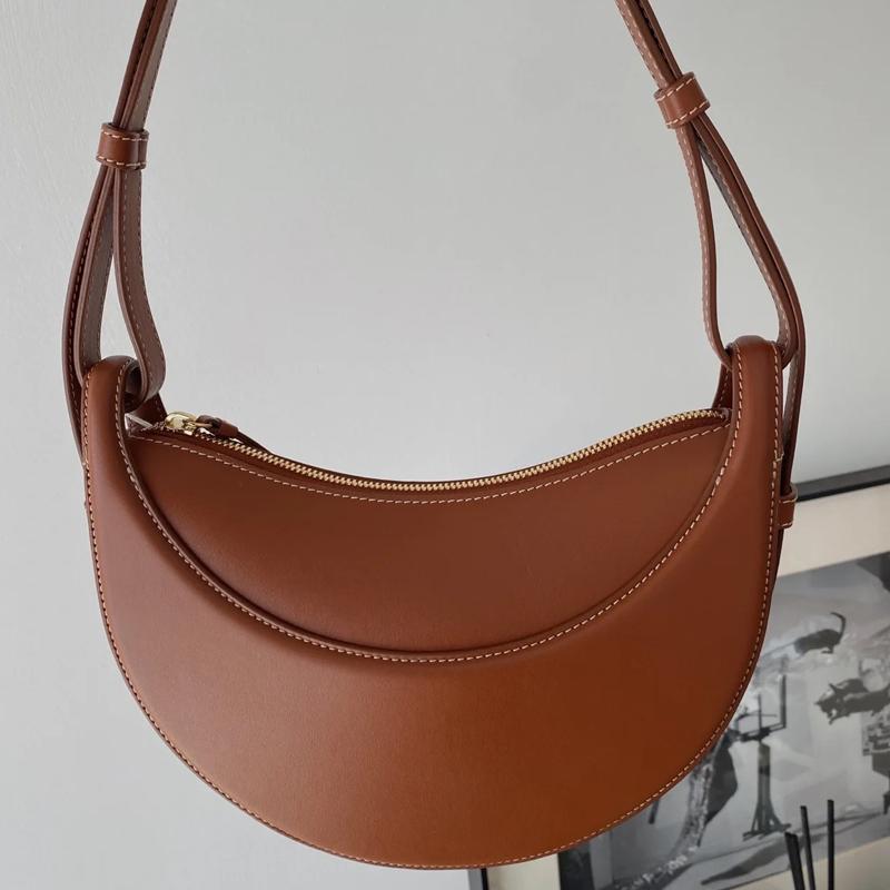 luxury shoulder bag fashion half-moon top quality designer handbags womens genuine leather crescent bag crossbody wallet popular commuting sacoche free shipping