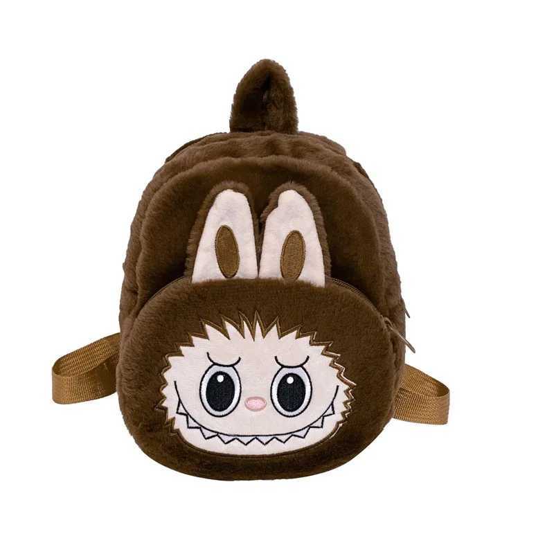 2024 Labubu Bakcpack for Girls Kids Cute Cartoon Plush Doll Bag Student Kavay Backpack Outdoor Travel Bag X250402