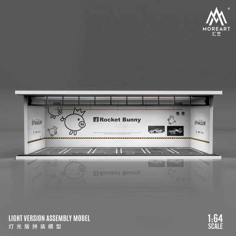 More Art 1 64 Diorama car assembly lighting scene model 3D car model parking lot miniature scene shooting props X250402