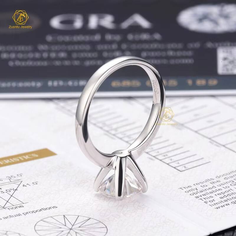 Classic Design 05ct 2ct Round Brilliant Cut Silver Moissanite Ring Women Girl Factory Price Jewelry Lower MOQ Drop Shipping