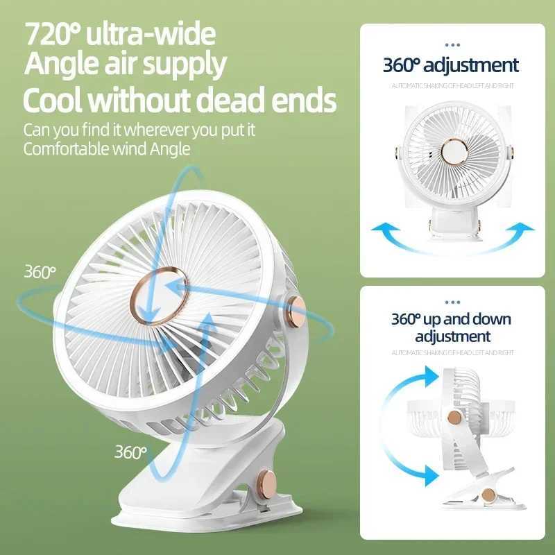 8000mAh camping fan rechargeable desktop portable air circulation device wireless ceiling electric fan with LED light clip on household fanXJ250402