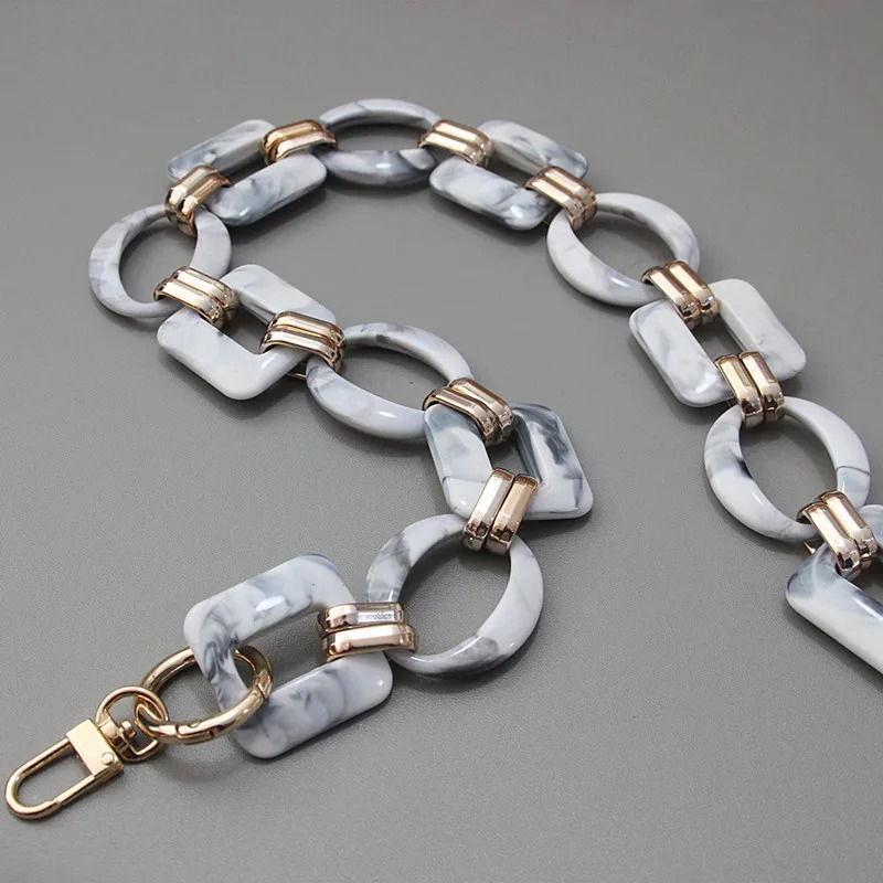 Fashion Woman Bag Accessory Detachable Replacement Red Ink Acrylic Metal Chain Strap Women Shoulder Clutch Chains 251030