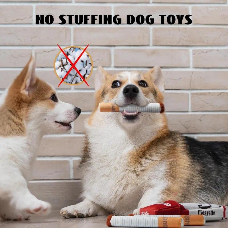 free shipping Update Funny Interactive Plush Dog Toys Creative Giggles Chewing Toy Cigaret Box Pet Gifts
