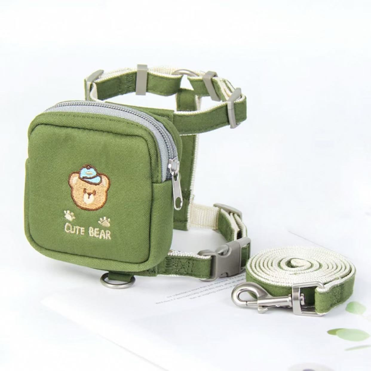 Cat backpack towing rope, small dog harness, outdoor dog walking vest, special adjustable rope, break free from dog chains