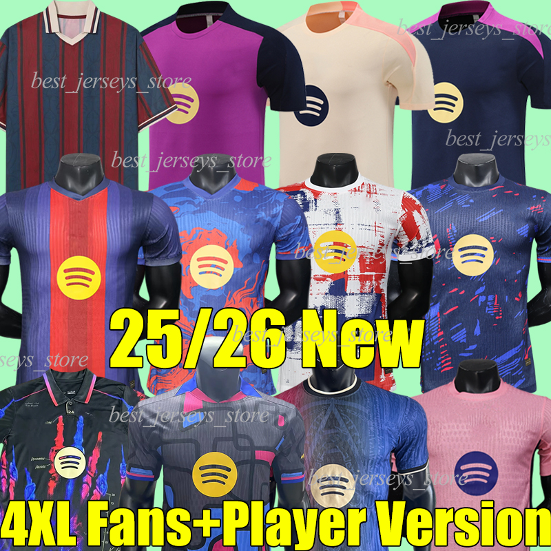 4XL 2025/26 LAMINE YAMAL soccer jerseys fans player version LEWANDOWSKI FC FERRAN camiseta de futbol RAPHINHA PEDRI ANSU FATI training BarCelonaeS football shirts