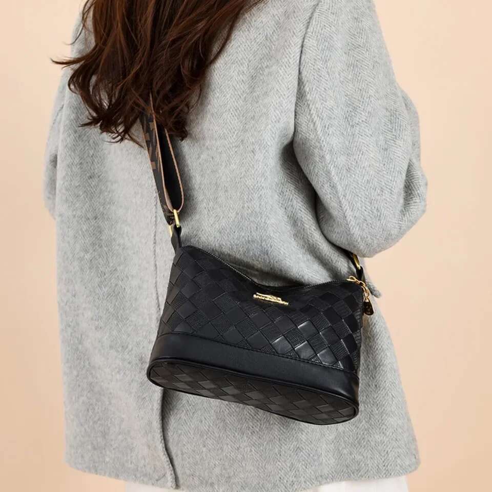 3 Layer Pockets High Quality Soft Leather Women's Shoulder Retro Female Wallet Famous Brand Designer Women Crossbody Bag Sac