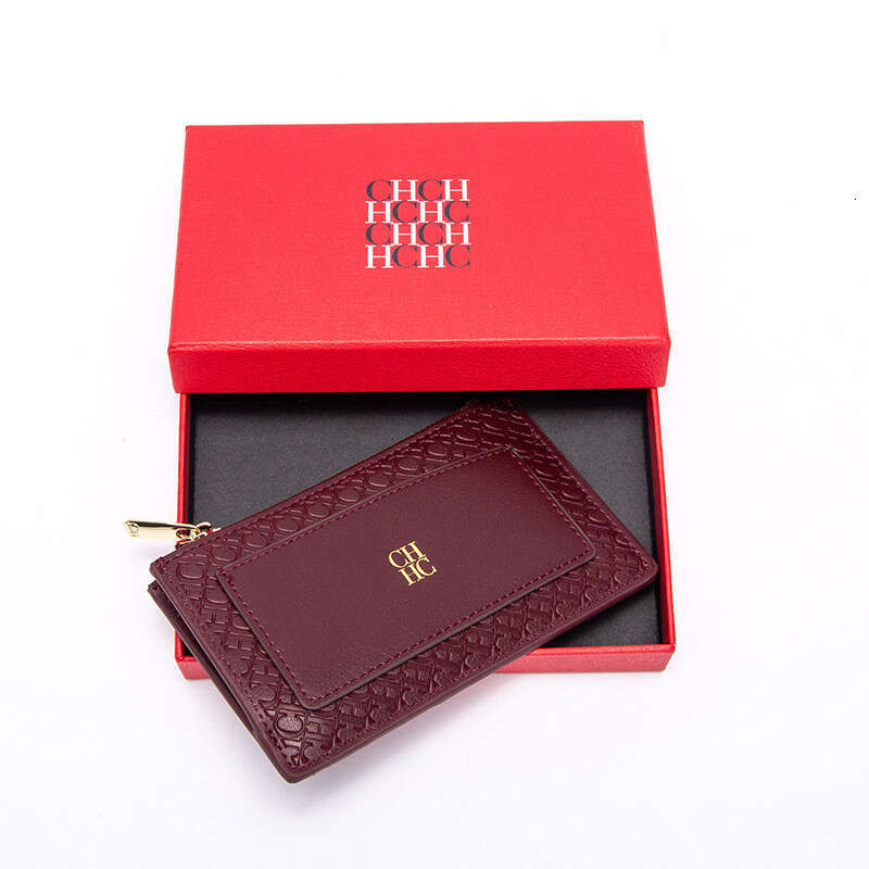CHHC Women's Fashion Style Long Wallet Zipper Letter Printing Bag High Texture Leather