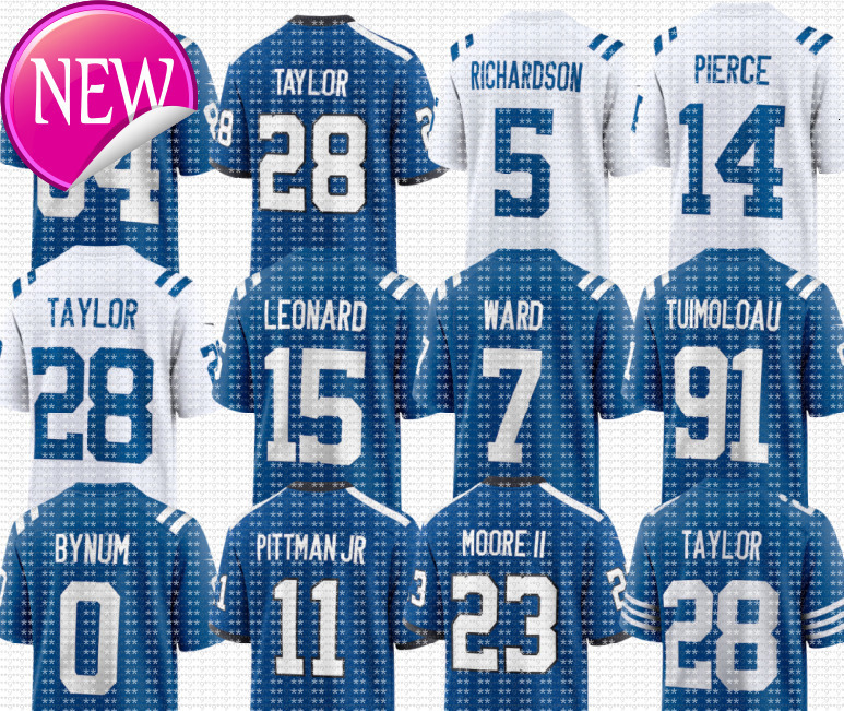 nfl Colts Jerseys Jonathan Taylor Charvarius Ward DeForest Buckner JT Tuimoloau Kenny Moore II Daniel Jones Zaire Franklin Laiatu Latu Ashton Dulin Adonai Mitchell
