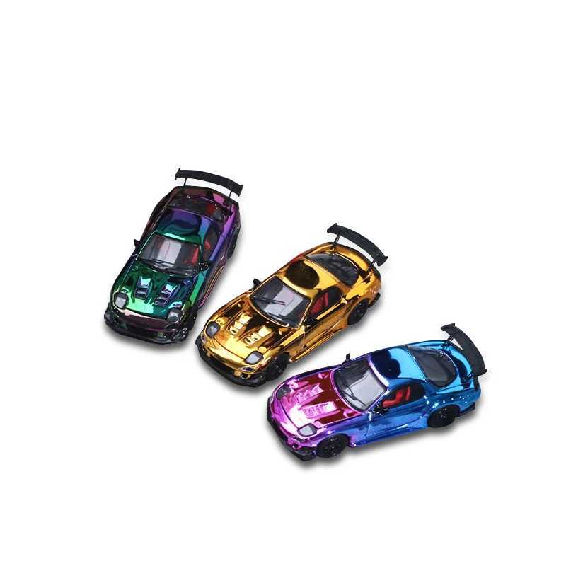 Time Mirco1 64 Mazda RX-7 Rain Palace Open Cover Plating Color Alloy Car Model for Gift Collection Display X250402