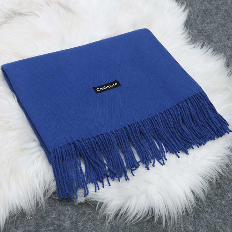 K282 Imitation cashmere scarf bright red solid color shawl autumn and winter annual meeting printed gift warm dual-purpose scarf manufacturer wholesal