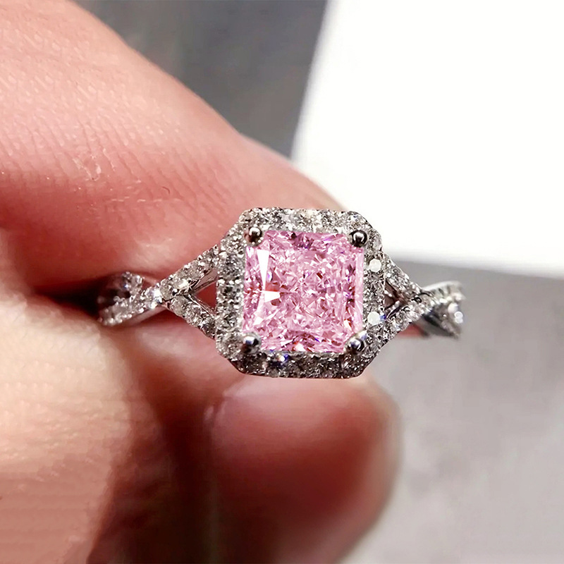 Ins Top Sell Elegant Wedding Rings Luxury Jewelry 925 Sterling Silver Fill Princess Cut 5A Zircon CZ Diamond Promise Party Women Cross Band Ring For M