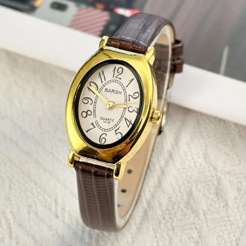 Fashion Oval Dial Women Watches Leather Strap Retro Ladies Quartz Watch Drop Reloj De Mujer 251031