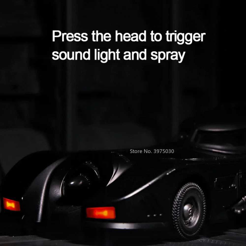 1 24 Scale 1989 Batmobile Sports Alloy Miniature Model Metal Die Casting Car Sound Lighting Game Decoration Gift Free shipping