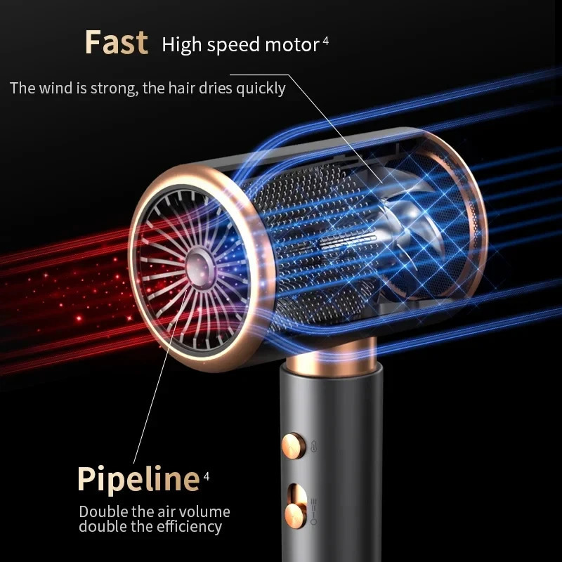 Salon Hair Dryer 2000W Professional Cold Air Brush Negative Ionic Blow Dryer Strong Power 5th GearHairdryerblowdryerwithcomb 251030