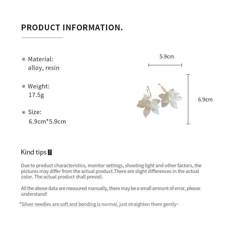 White Resin Wreath New Earrings Womens Fashion Temperature Earrings Hook Art Temperature Lamp Luxury Fairy Tale Jewelry Y250401