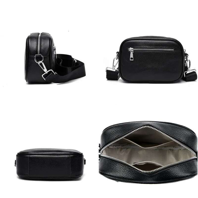 High Quality Cowhide Shoulder for Women Messenger Bags Ladies Genuine Leather Handbag Purse Female Casual Crossbody Bag