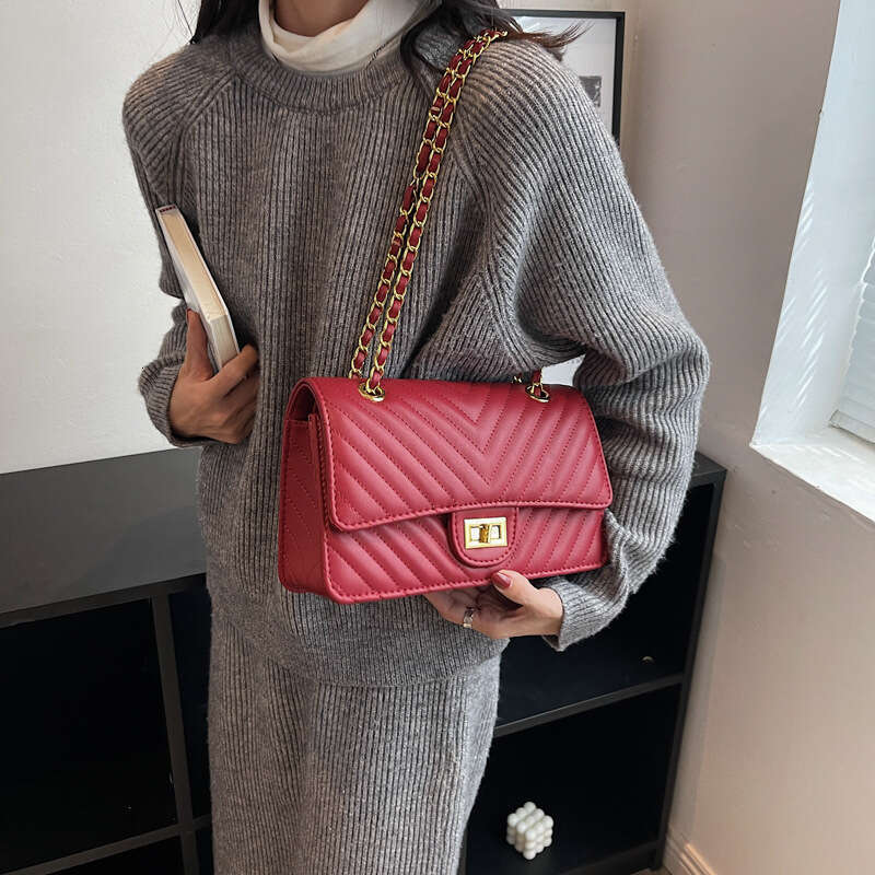 Cross-Border Quilted Chain Crossbody for Women 2025 New Vintage Single Shoulder Underarm Bag High-End Handbag Bags