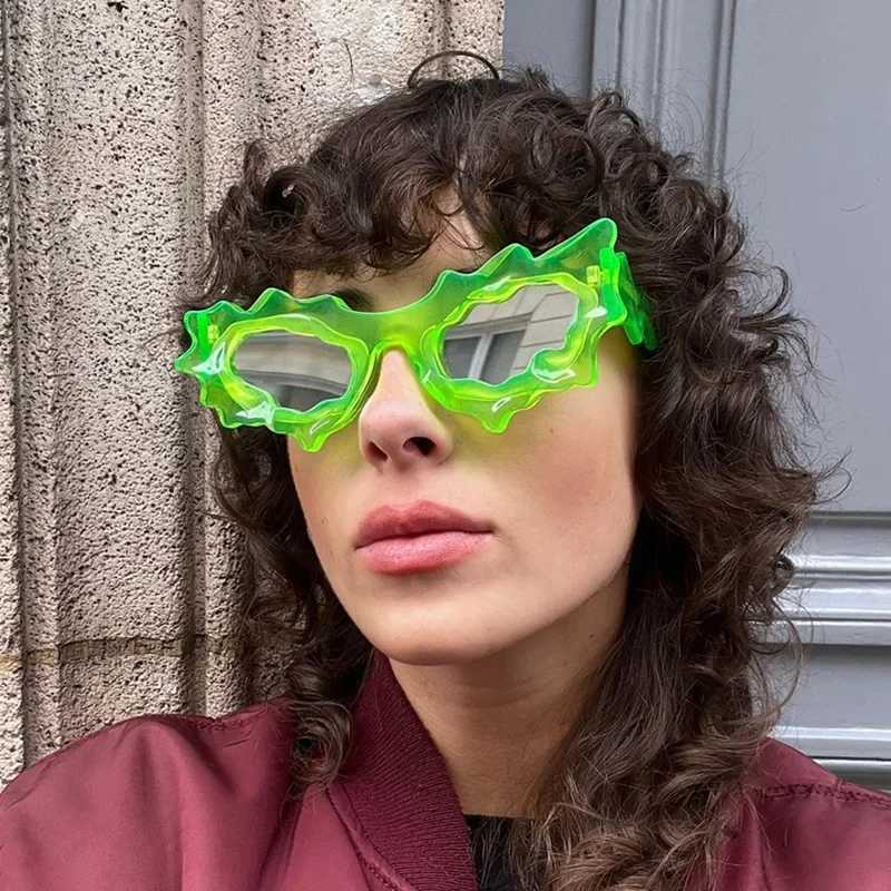 New Y2K Punk Cat Eye Sunglasses Women Men Brand Retro Irregularity Goggle Sun Glasses For Ladies Steampunk Eyewear Shades