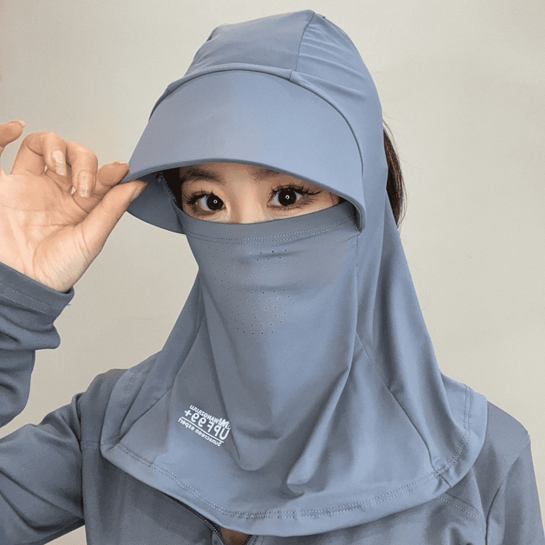 UV Blocking Ice Silk Face Shield with Neck Guard and Cap for Cycling Ladies Summer Accessory