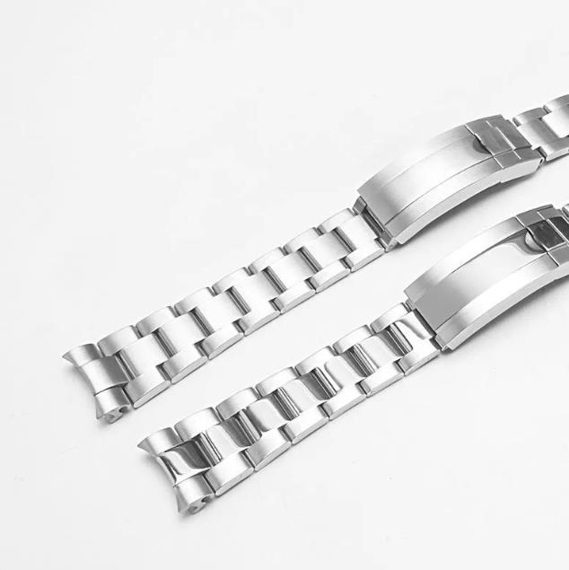 For Men Folding Clasp Watch Strap Solid Stainless Steel Watch Bracelet 20mm 21mm 241224
