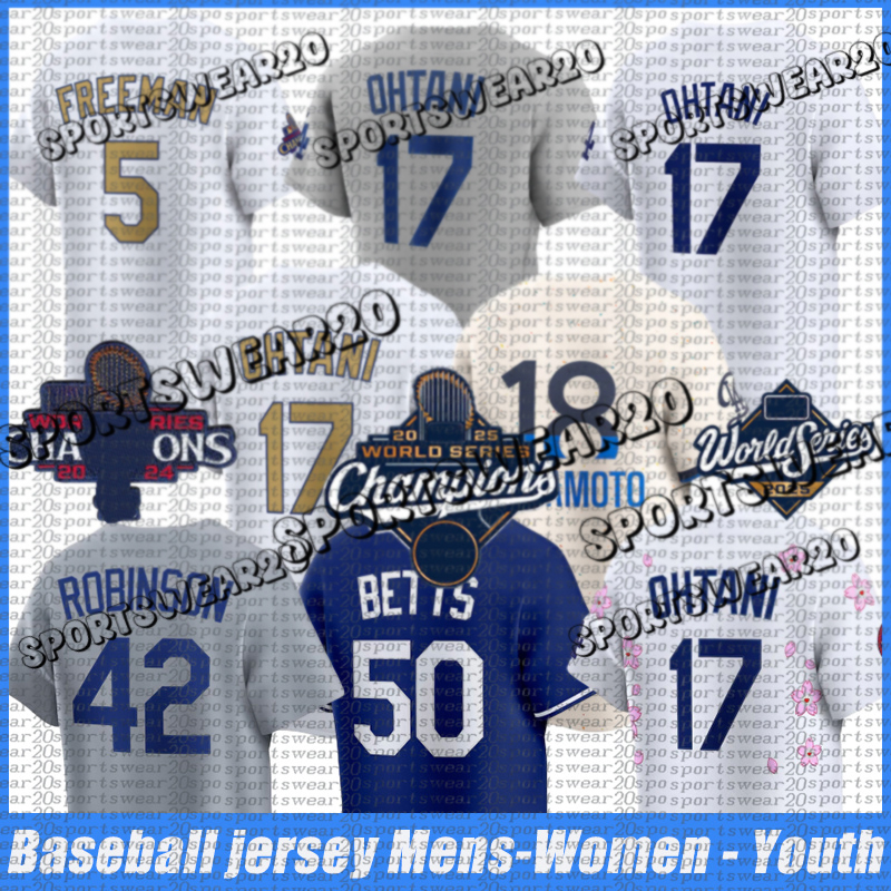 #17 Shohei Ohtani LA Dodger jersey #50 Mookie Betts #5 Freddie Freeman #18 Yoshinobu Yamamoto #31 Tyler Glasnow #13 Max Muncy #7 Blake Snell Baseball Jerseys