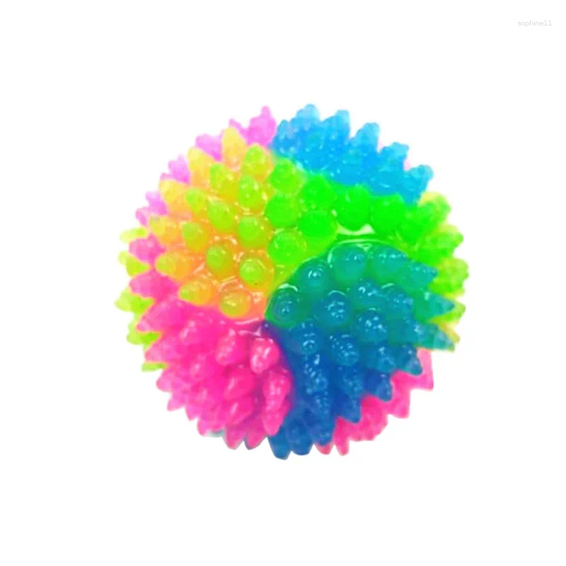 Update Glowing Ball Dog Toy LED Balls Flashing Elastic Molar Pet Color Light Interactive Toys For Puppy Cats