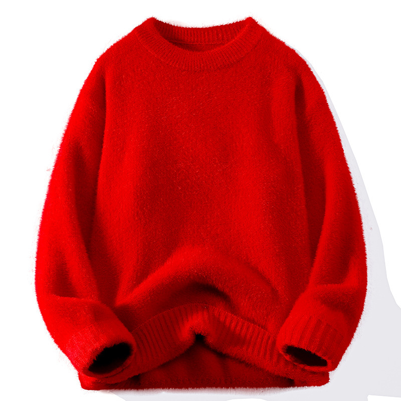 Loose Early Autumn Lazy Sweater Mens Winter Solid Color Senior Sense Casual Comfort Top Pullover