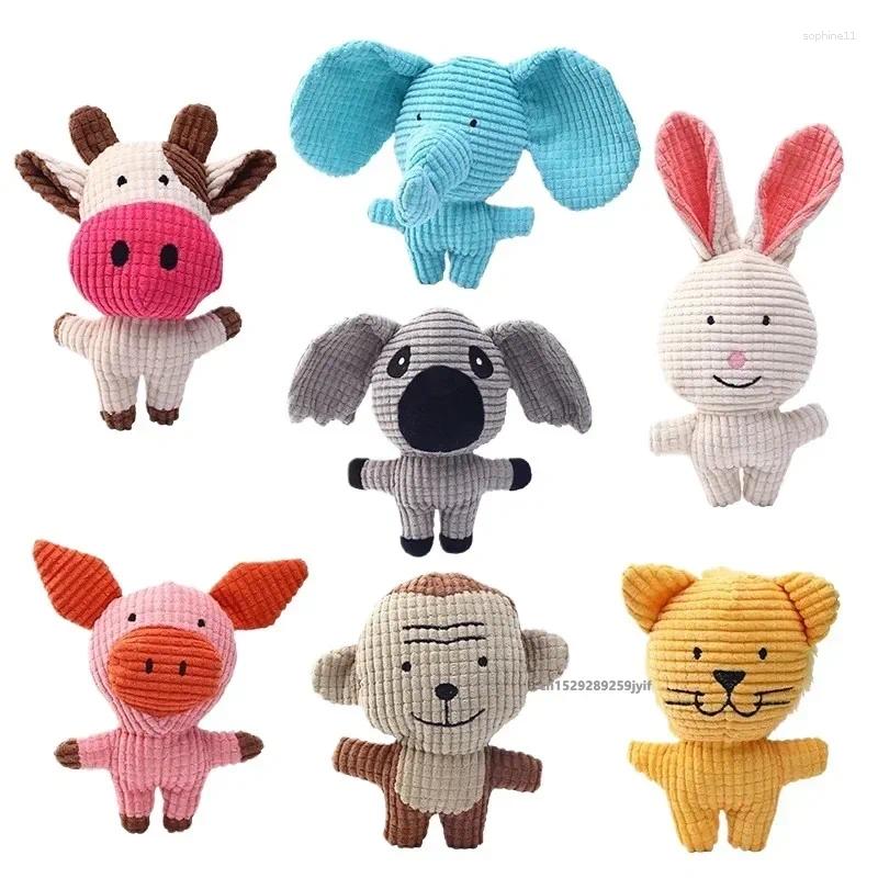 Plush Dog Toy Animals Shape Bite Resistant Squeaky Toys For Small Large Dogs Puppy Pets Training Accessories