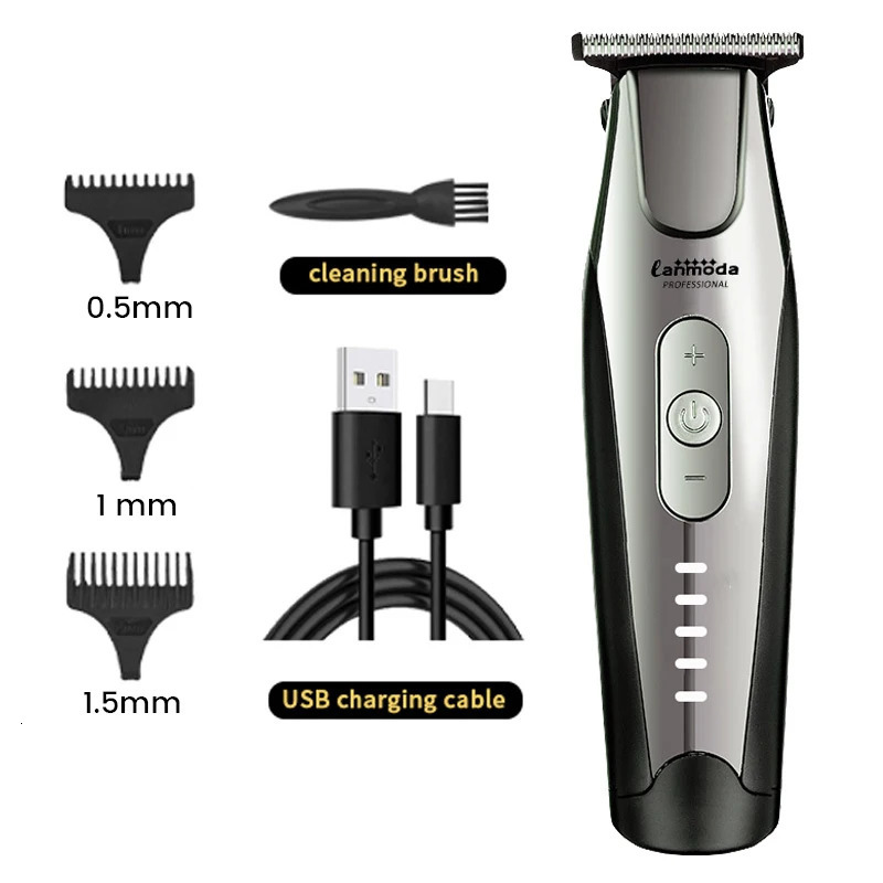 Lanmoda Professional Bald Clipper for Men Barber Electric 001 MM Hair Trimmer Typec Beard Trimmer Haircut Machine Shaver Razor 251030