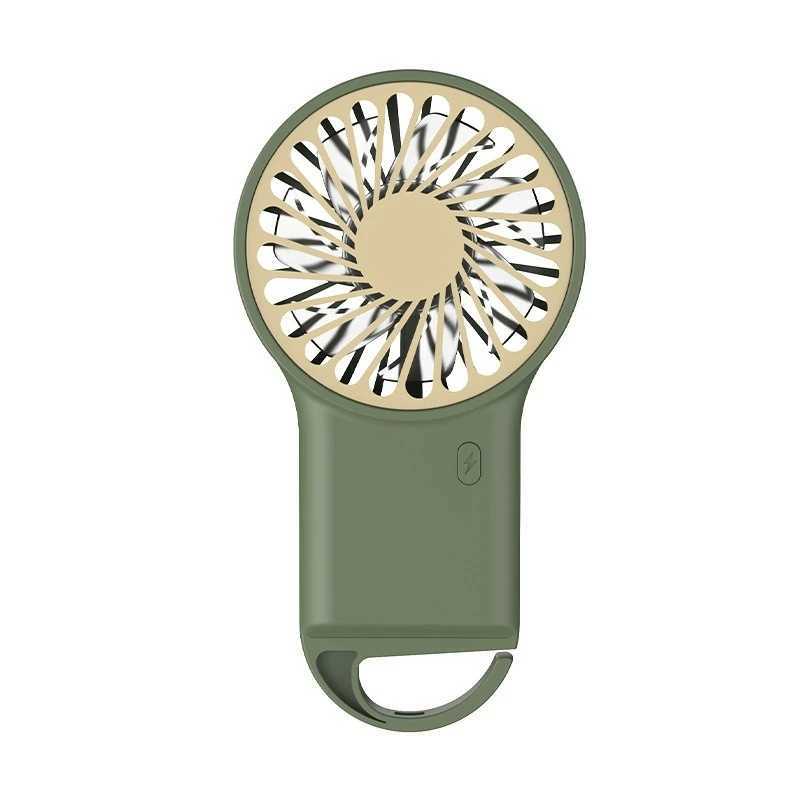 New foldable handheld USB rechargeable mini fan cartoon design with hook for outdoor home office use in mountainous areasXJ250402