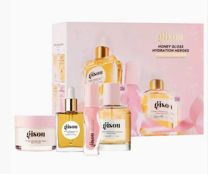 Gisou honey infused Hair Perfume 50ml Hair Oil 20ml Hair Mask 75ml Lip Oil 8ml 4 in 1 set mist shine bonding oil hair care essential oil women styling spray