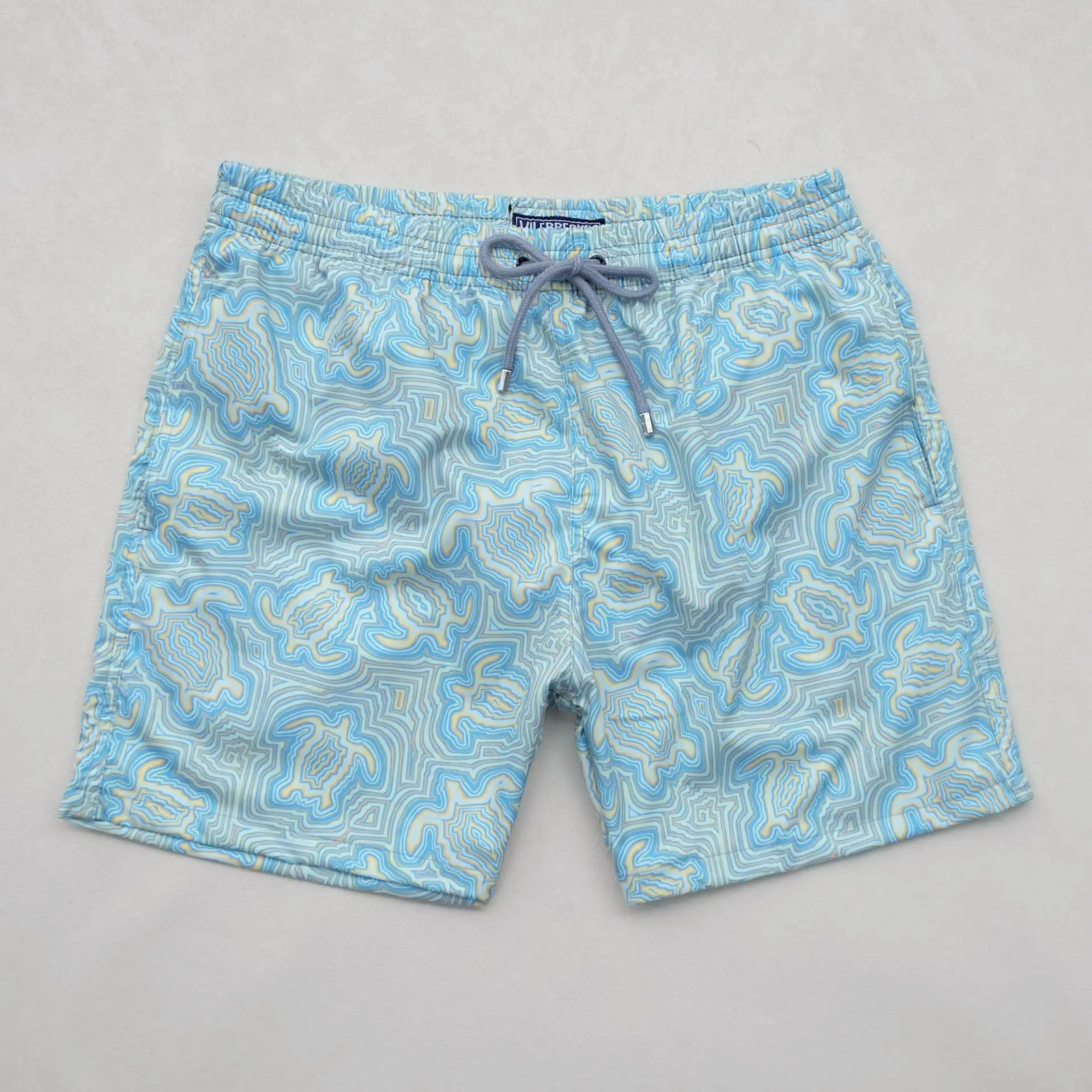 Mens quick drying printed short swimming trunks mesh lined swimsuits elastic breathable waterproof Bermuda turtle board shorts 250402