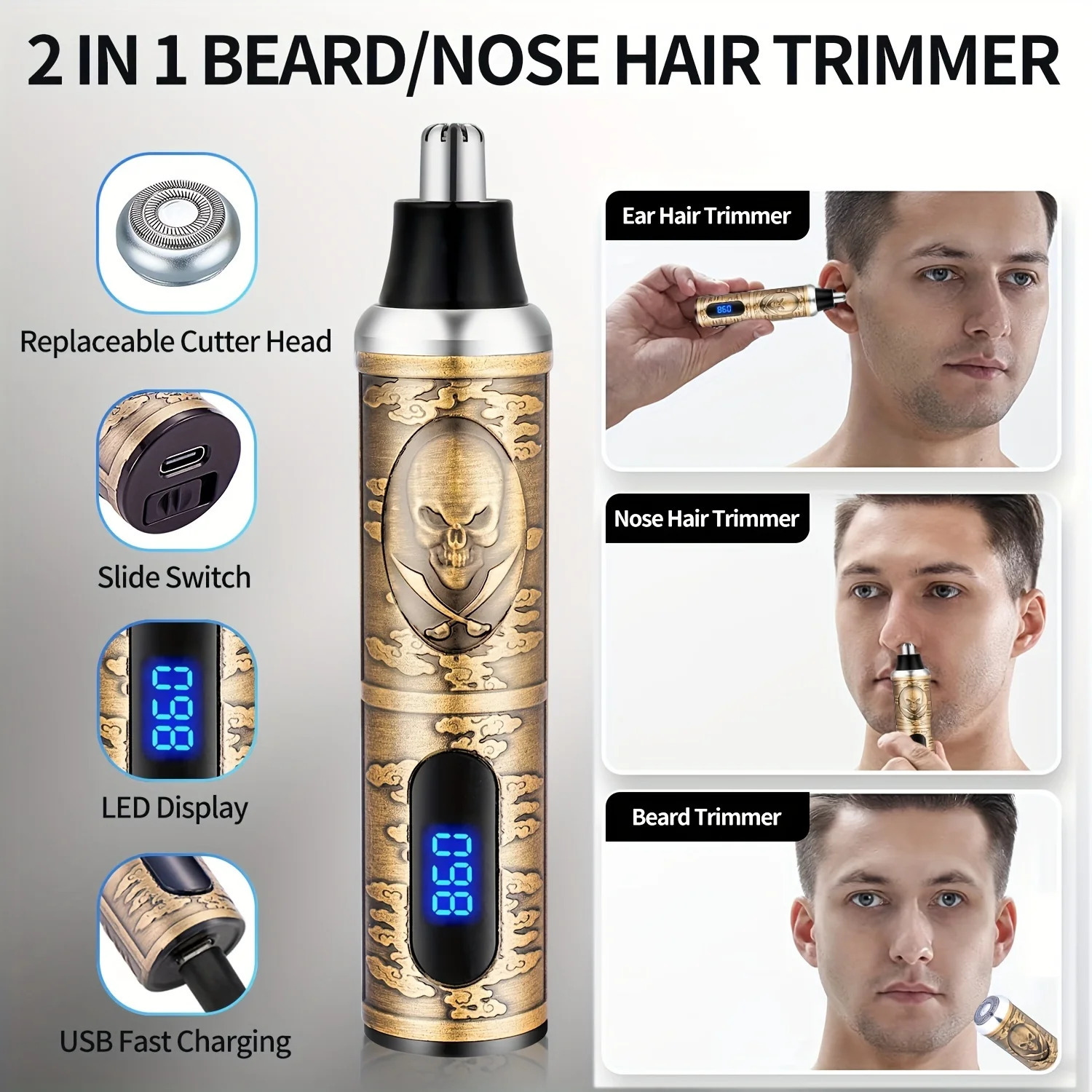 Hair Clipper for Men Zero Gapped Nose Hair Trimmer Set Professional Barber for Haircut Cordless Rechargeable Beard Trimmer 251030
