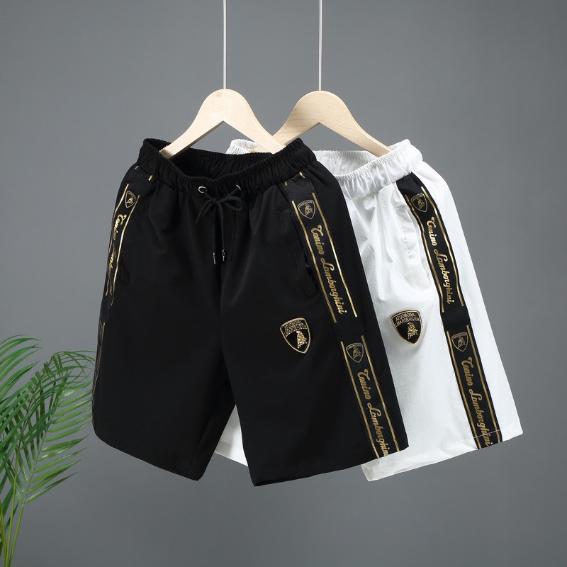 Designer clothes Fashion Shorts Men's trend Summer quarter pants Youth casual loose wear beach shorts Plus size black and white